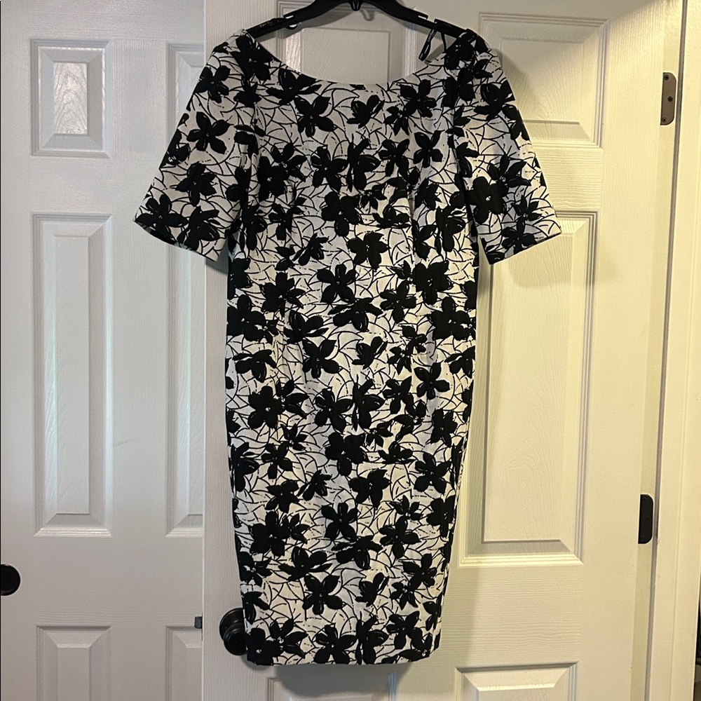 Calvin Klein Black and White Floral Dress
